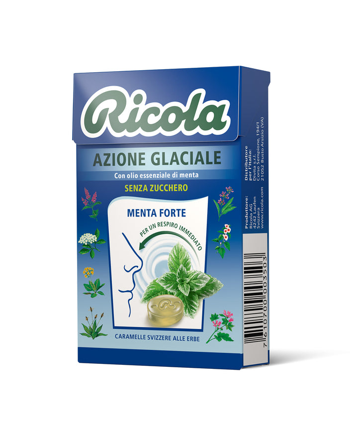 Astuccio 50g - Azione glaciale menta forte (senza zucchero)