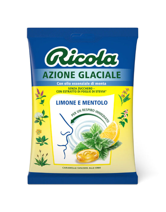 Busta 70g - Azione glaciale limone e mentolo (senza zucchero)